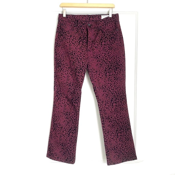 RAG & BONE Hana Cheetah Bootcut Jeans in Burgundy size 28 - Picture 7 of 11